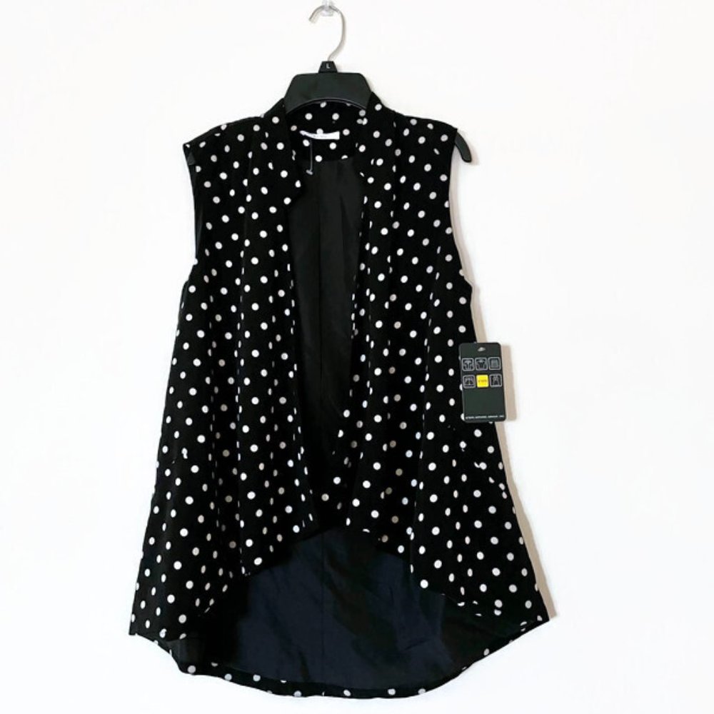Open front polka dot cardigan